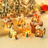 Vente en gros d'ensembles de maisons de village de Noël décorations de festival de Noël cottage maison de Noël en résine personnalisée