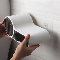 Porte-rouleau de papier toilette mural étanche sans perçage avec étagère et rangement, en plastique pour salle de bain domestique