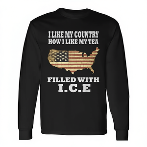 Me gusta mi país como me gusta mi té con hielo, camiseta de manga larga - Product Image 2