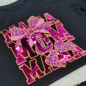Metallic 3D Puff Vinyl Iron on MOM MAMA <span class=keywords><strong>Rhinestone</strong></span> Diseño de transferencia de calor para ropa - Product Image 2