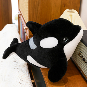 Almohada realista de felpa de <span class=keywords><strong>ballena</strong></span> asesina, juguete de peluche de Orca súper suave para abrazar, decoración del hogar y regalos - Product Image 6