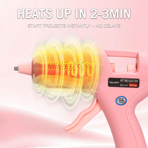 <span class=keywords><strong>Pistolet</strong></span> <span class=keywords><strong>à</strong></span> <span class=keywords><strong>colle</strong></span> chaude rechargeable au lithium rose, best-seller, design compact pour le bricolage, les projets scolaires et l'usage domestique - Product Image 3