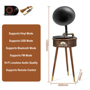 Tocadiscos Retro de Madera con Sonido HiFi, Bluetooth, USB, Radio FM y Control Remoto, Gramófono Vintage para Sala de Estar - Product Image 4