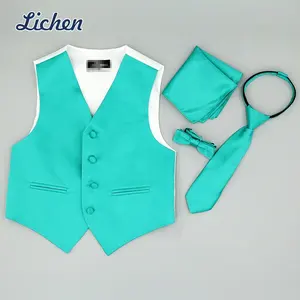 High Quality Mens Vest Formal Solid Coloured Wedding Waistcoats for Boy Kids