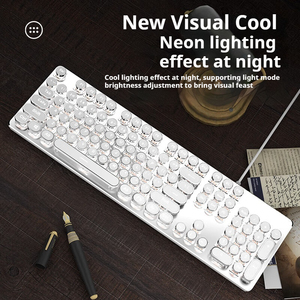 EWEADNカスタム104キーレトロスチームパンクデザインLEDバックライト有線USBメカニックゲームキーボード新製品 - Product Image 5