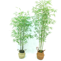 Arbre en bambou artificiel ignifuge, résistant aux UV, écologique, avec tiges en bois véritable naturel, 150 cm, verdure artificielle de luxe pour jardin