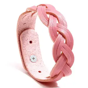 Direct Deal Korean Women'S Woven Leather Bracelet Simple And Versatile Colour Student Bracelet Accessories Wholesale