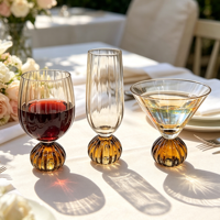Lot de verres à vin martelés en cristal sans plomb pour mariage, flûtes à champagne et verres à cocktail