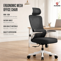 Chaise de bureau ergonomique en maille, directement de l'usine, pour bureau à domicile, appui-tête réglable 125 °   Chaise en maille avec fonction inclinable