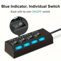 Hub USB 3.0 haute vitesse à 4/7 ports LED, adaptateur d'alimentation 5Gbps, commutateur répartiteur USB, prise ue pour ordinateur portable