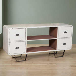 Wholesale Modern European Traditional Distressed White Solid Wood Eco Friendly <b>TV</b> <b>Stand</b> Sideboard Four Home Home Furniture - Product Image 3