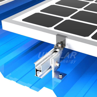 Kit de montage solaire sur toit UISOLAR avec pied en L, vis de fixation, pince pour joint de toiture, compatible avec les toits métalliques