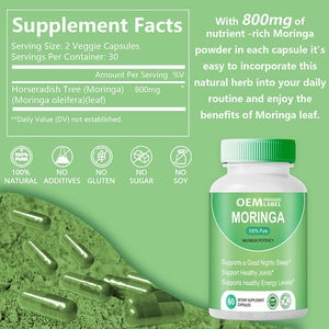 OEM Capsules de Moringa pur Poudre de Moringa Supplément organique Vitamine c & E Minéraux pour le soutien immunitaire - Product Image 5