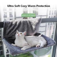 Hamac suspendu stable et sûr pour chat, respirant, confortable, en flanelle, motif dessin animé, chaud pour l'hiver, amovible, lavable, pliable pour usage domestique