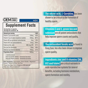 Capsule <span class=keywords><strong>per</strong></span> la fertilità maschile più vendute: integratore vitaminico <span class=keywords><strong>per</strong></span> aumentare il numero di spermatozoi negli uomini. Non adatto alle donne in gravidanza. - Product Image 4