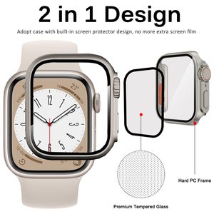 Protection d'écran en verre trempé ultra-résistant 49 mm + boîtier de montre en PC pour <span class=keywords><strong>Apple</strong></span> <span class=keywords><strong>Watch</strong></span> 8 7 45 mm 41 mm <span class=keywords><strong>6</strong></span> 5 4 44 mm 40 mm - Product Image 2