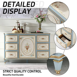 French Vintage Style Luxury Solid Wood <strong>Sideboard</strong> Buffet Cabinet with Storage <strong>for</strong> <strong>Kitchen</strong> Living Room-Eco-friendly Durable Design - Product Image 2