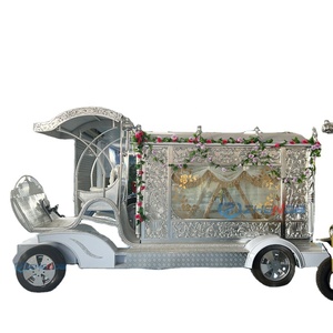 Horse Drawn Funeral Hearse/Carriage Silver Glass Covered Coffin Horse Carriage Luxury Silver Funeral Horse Drawn Carriage - Product Image 1