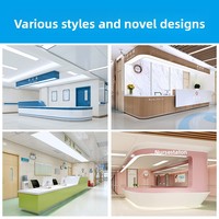 Comptoir de réception d'hôpital, poste de travail infirmier avec plaque électrolytique, armoire de traitement, table de procédure, en acier, usage commercial
