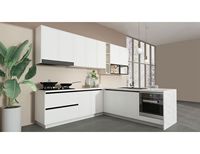 Petite unité personnalisée contemporaine PVC blanc brillant porte petites armoires de cuisine
