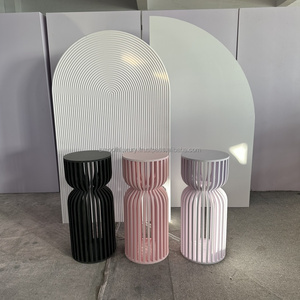 Modèles explosifs lisses décoration de mariage blanc pvc rond gâteau affichage socle ensemble ondulation socle - Product Image 1