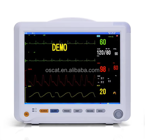 Moniteur de signes <span class=keywords><strong>vitaux</strong></span> standard OSCAT pour équipement vétérinaire : 6 paramètres + IBP, ETCO2, imprimante, support mural et chariot en option - Product Image 3
