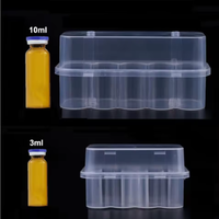 Boîte de rangement en plastique rectangulaire écologique pour flacons, 3ml 5ml 7ml 10ml 20ml, multi-emplacements, antichoc, étui de protection pour la vente en gros