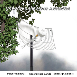 Antenne verticale V9 à gain élevé 2*30dBi, bande complète 698-6000MHz, compatible 5G 4G LTE 3G, IP67, 100W, avec support de montage pour communication - Product Image 2