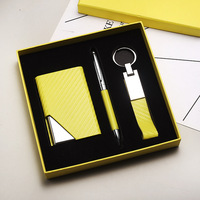 Ensemble de porte-cartes de visite créatif Ensemble de cadeau porte-clés en métal stylo pour réunion annuelle d'entreprise