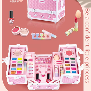Children's Playhouse Portable <strong>Beauty</strong> Makeup Set Washable <strong>Girl</strong> Birthday Gift Princess Handheld Box Cosmetics Toy - Product Image 5