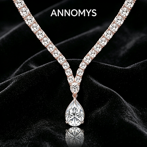 Colar Feminino de Moissanite com Pingente em Pêra, Prata Esterlina 925, Corrente Tennis Graduada, D VVS, Banhado a Ouro Ródio, para Casamento GRA - Product Image 3