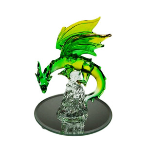 Figurine de dragon <span class=keywords><strong>miniature</strong></span> <span class=keywords><strong>en</strong></span> <span class=keywords><strong>verre</strong></span>, art fait à la main, sculpture animale, décoration artisanale, 30 cm - Product Image 5