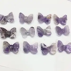 Wholesale wellness crystal natural crystal stone 1 inch butterfly crystal jewelry ornaments