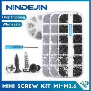 Kit de vis et écrous NINDEJIN en acier M1.2 M1.4 M1.5 M1.7 M2, petit jeu de vis de taraudage électroniques pour lunettes et montres - Product Image 6