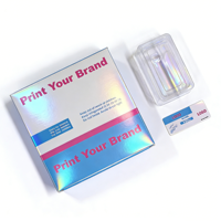 Boîte d'emballage pour peptides, logo holographique personnalisé, impression CMYK, étiquette, plateau, flacon de 3 ml, 5 ml, 10 ml, estampage UV et dorure, emballage de peptides