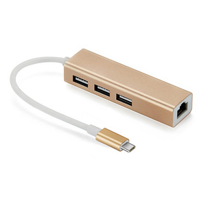 USB2.0 100Mbps Wired Ethernet Type-C to RJ45 Adapter <strong>Network</strong> Card with <strong>3</strong> Port 2.0 HUB for PC Laptop <strong>Computer</strong> - Product Image 1