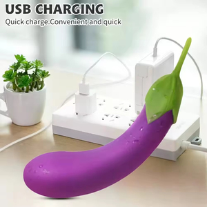 Vibrateur portable en latex OEM, modèle Dildo Eggplant, 10 fonctions, étanche IPX7, rechargeable par USB, pour femmes - Product Image 2