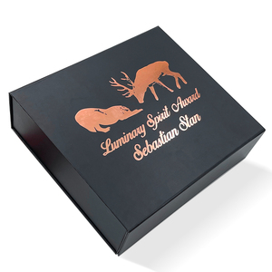 Custom squisito di lusso <span class=keywords><strong>oro</strong></span> rosa caldo timbratura scarpe di cartone scatola di carta nera chiusura magnetica scatola regalo con inserto - Product Image 2
