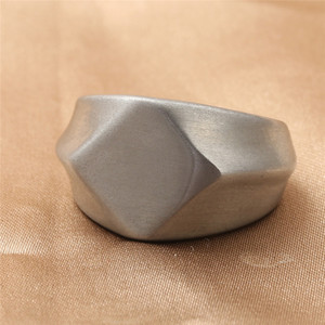 Geometric Titanium Steel <b>Ring</b> <b>Silver</b> Men's Retro Punk Style Jewelry Gift 16034 - Product Image 1