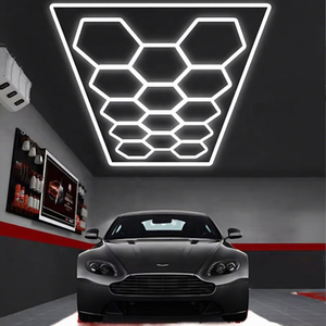 Lampes LED hexagonales personnalisables pour le detailing automobile, indice de protection IP65, alimentation AC/DC, garantie de 2 ans, pour parking, <span class=keywords><strong>garage</strong></span>, jardin, lavage de <span class=keywords><strong>voitures</strong></span> - Product Image 1
