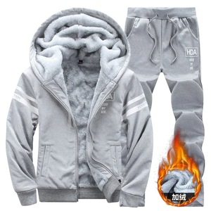 Cardigan à capuche d'hiver pour homme, <span class=keywords><strong>veste</strong></span> décontractée en polaire épaisse, grande taille, style sportif, ensemble <span class=keywords><strong>pull</strong></span> tendance - Product Image 2