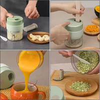 Trancheuse électrique portable 4 en 1 USB, hachoir, mini coupe-légumes manuel et mixeur à viande et oignon pour un usage domestique