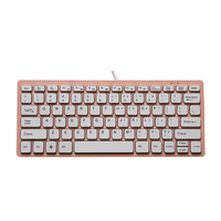 Yeni Taşınabilir ve Kompakt Kablolu İnce Mini 87 Tuşlu Çikolata Tasarımlı Ergonomik Multimedya Tuşlu USB Klavye (Tabletler için)