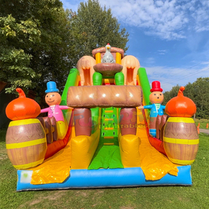 Dual lane outdoor party jumpers large bouncy castle toboggan gonflable <b>inflatable</b> farm slide for kids - Product Image 1