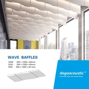 Plafonds acoustiques suspendus <span class=keywords><strong>faux</strong></span> panneau de <span class=keywords><strong>plafond</strong></span> chicanes acoustiques panneaux de laine de fibre de verre <span class=keywords><strong>pour</strong></span> unité acoustique d'espace ouvert - Product Image 4