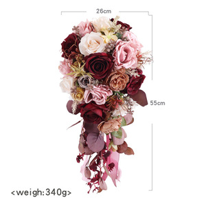 Goutte d'eau tombe <span class=keywords><strong>mariée</strong></span> tenant un <span class=keywords><strong>bouquet</strong></span> de fleurs de mariage, <span class=keywords><strong>bouquet</strong></span> de fleurs de <span class=keywords><strong>mariée</strong></span> artificielles de simulation pour la <span class=keywords><strong>mariée</strong></span> - Product Image 6