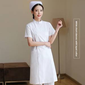 Camice bianco da donna uniforme da infermiera per cure mediche odontoiatriche casa di cura di bellezza orale-ospedale a maniche corte - Product Image 6