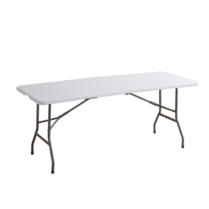 Table pliante rectangulaire en plastique HDPE de 180 cm, pliage central, portable, pour événements, pique-niques et utilisation en extérieur (vente en gros) - Product Image 2