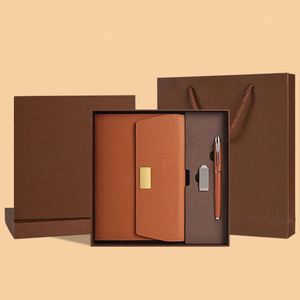 Ideas de Productos Nuevos 2025, Cuaderno de Cuero Corporativo al por Mayor, Agenda A5 de Lujo Personalizable, Juego de Regalo con Memoria USB - Product Image 1