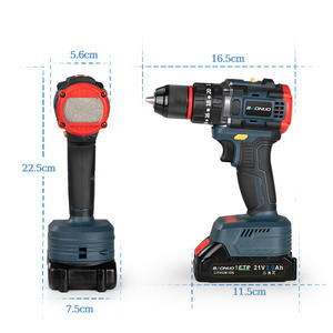 מקדחה חשמלית ניידת קיבולת גדולה ליתיום סוללה תלת-פונקציה השפעה סוג ברזל chuck oem להתאמה אישית - Product Image 3